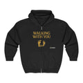 God is "Walking With You" Zip Hoodie by IAMM – Inspirational Footprint Design