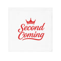 Second Coming Face Towel — Red Crown Script Design
