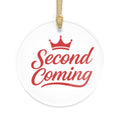 2nd Coming Red Acrylic Ornament — “Second Coming” Christmas Tree Decoration