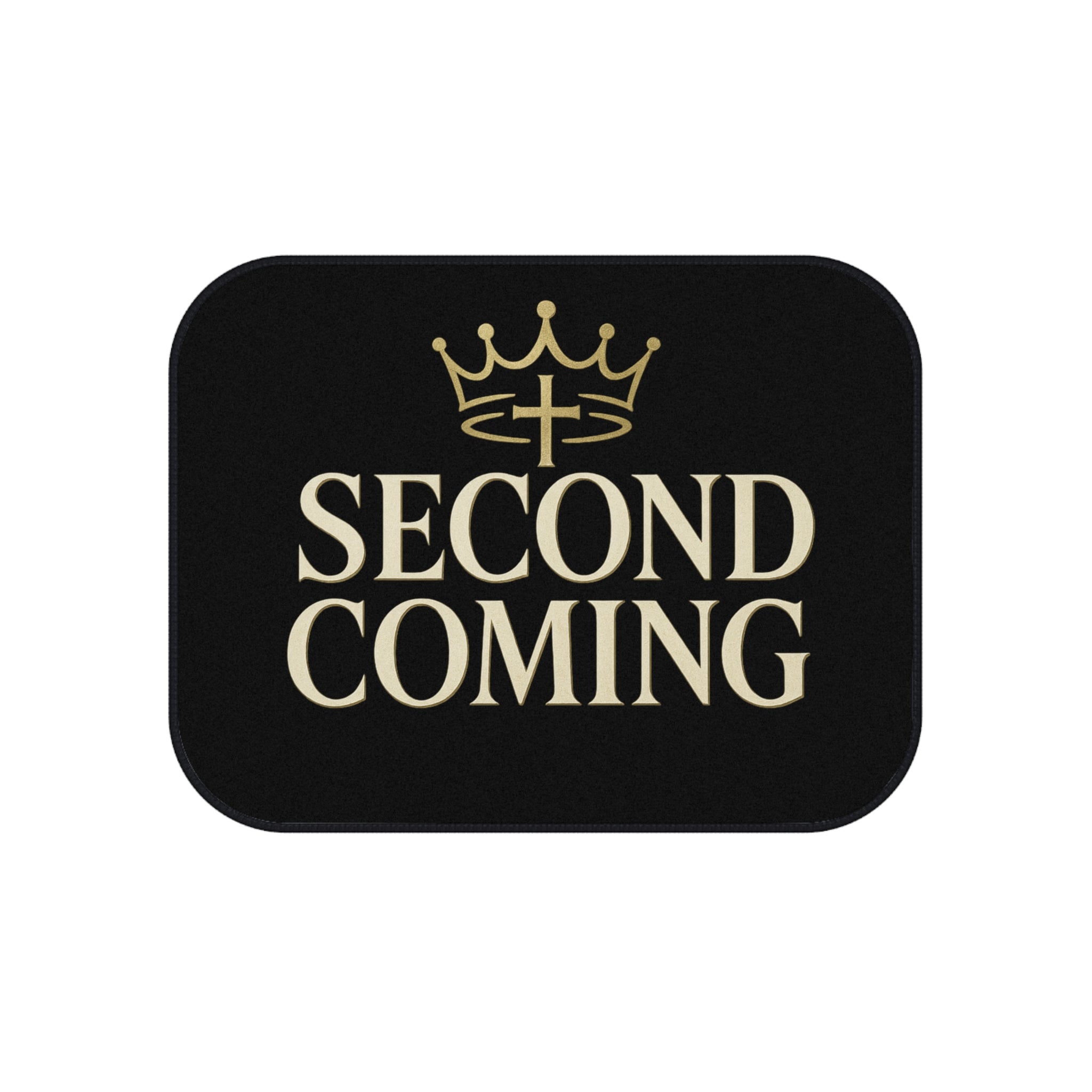 Second Coming Rear Car Mats — Religious Crown Design (2-Pack)