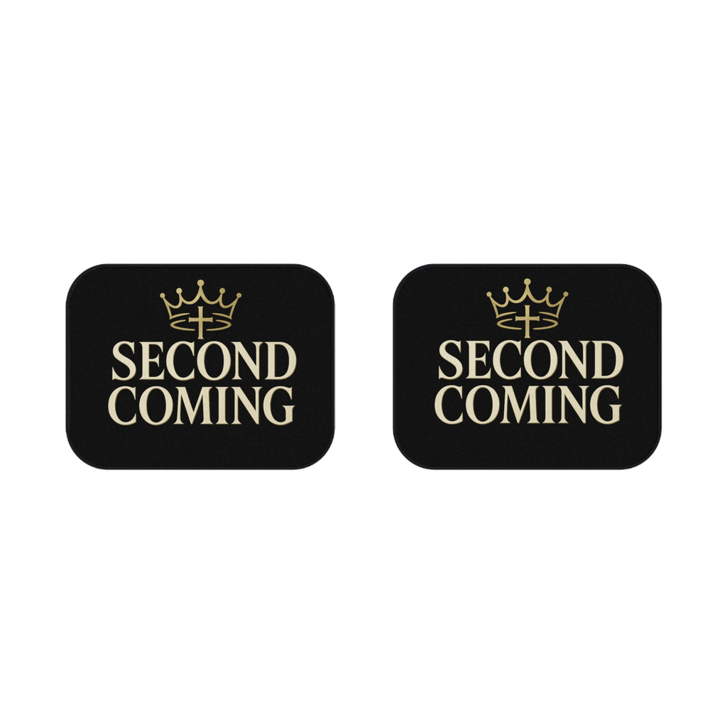 Second Coming Rear Car Mats — Religious Crown Design (2-Pack)