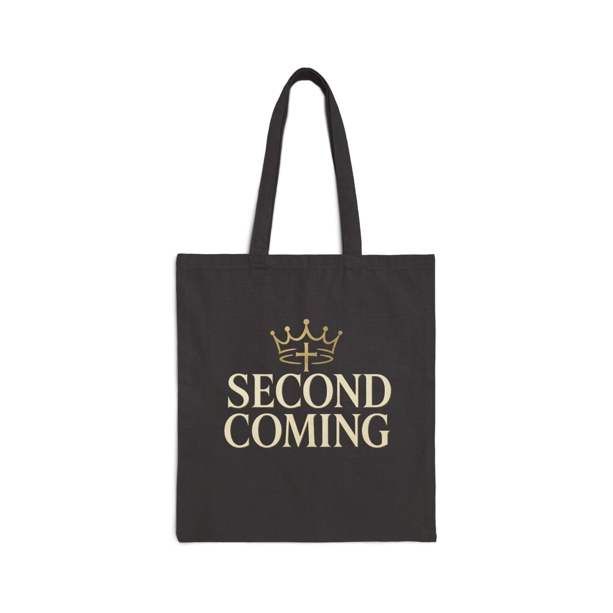 Second Coming Canvas Tote Bag — Faith-Inspired Reusable Grocery & Church Bag