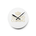 2nd Coming Acrylic Wall Clock — "Second Coming" Gold Crown Christian Wall Clock